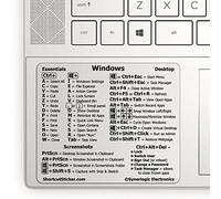 SYNERLOGIC Adesivo per tastiera di riferimento per PC Windows, in vinile, adesivo senza residui, per qualsiasi PC, laptop o desktop, con scorciatoie per Windows (trasparente/grande, 2 pezzi)