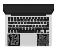 SYNERLOGIC Mac OS (M/Intel) + Word/Excel (per Mac) Quick Reference Keyboard Shortcut Stickers - per MacBook Air/Pro/iMac/Mac/Mini (nero)