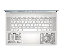 SYNERLOGIC Set di 2 adesivi per Windows + Word/Excel (per PC) | No-Residue Laminated Vinyl Cheatsheet Windows Keyboard Stickers 76 x 64 mm + 86 x 64 mm (trasparente/nero, piccolo, 2 set)