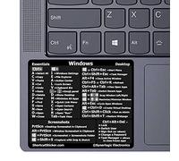 SYNERLOGIC Windows 10 Reference Keyboard Shortcut Sticker - Black Vinyl - Size 3"x2.75" for Any 13" and Larger PC Laptop Compatible Brands Dell HP Sony Toshiba Asus Acer Compaq MSI Razer and More