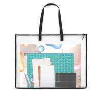 SynHHergyx Borsa portfolio per opere d'arte, 58 x 89 cm, grande, in rete trasparente, con manico e cerniera, per poster, bacheche, album di ritagli, ricordi, forniture artistiche