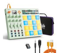 Synido Midi Pad Controller, Beat Maker portatile con drum pad, pad per principianti sensibile alla velocità, display a LED per produzione musicale (Wireless MIDI)