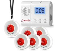 SYNLETT Caregiver Pager per Anziani con 6 Pulsanti SOS Sistema di Chiamata Infermieristica Wireless Allarme Portatile per Pazienti Casa Cura e Emergenze