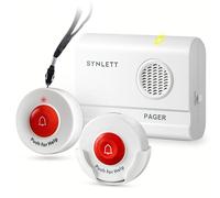 SYNLETT Caregiver Pager Wireless Call Buttons for Elderly Monitoring SOS Alert System Portable Allarme for Nurse Call Seniors Pazients Emergency Home