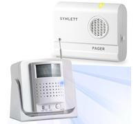 SYNLETT Cercapersone con 1 Sensore di Movimento e 1 Pager Portatile Sistema di Allarme da Letto per Anziani Prevenzione Cadute Teleassistenza Casa RSA Ospedali