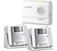 SYNLETT Cercapersone con 2 Sensori di Movimento e 1 Pager Portatile Sistema di Allarme da Letto per Anziani Prevenzione Cadute Teleassistenza Casa RSA Ospedali