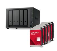 Synology Discstation NAS DS1525+ 50TB Bundle Western Digital (5 X 10TB WD Red Plus) serie 5 Bay Plus con Ryzen R1600, 8 GB Ram