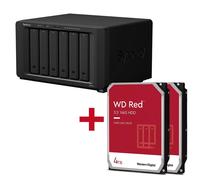 Synology DiskStation DS1621 + 6 Inserisci server NAS Housing vuoto + 8Tb Rosso SATA 3.5 "HDD (2x 4Tb) NEW