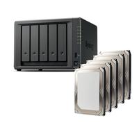 Synology Diskstation NAS DS1525 + 40 TB, disco rigido (5 X 8 TB) serie 5 Bay Plus con Ryzen R1600, 8 GB RAM