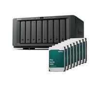 Synology DS1825+ 160TB (Synology HAT33) Serie 8 bay Plus con Ryzen V1500B, 8 GB di RAM (32 GB max), 2 x 2,5 GbE, 2 slot M.2 NVMe. Slot PCIe per opzioni NIC. Espansione DX525 disponibile tramite Type-C