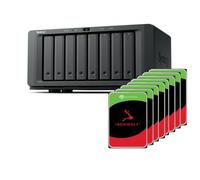 Synology DS1825+ 80TB Bundle (Seagate Ironwolf 8X 10TB) 8 Bay Plus Series con Ryzen V1500B, 8GB RAM (32GB max), 2X 2.5GbE, 2X M.2 NVMe Slot. Slot PCIe per opzioni NIC