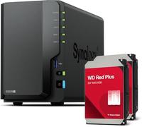 Synology DS225+ 2-Bay Diskstation NAS (Intel Celeron J4125 Quad-Core, 2 GB Non-ECC DDR4 SODIMM 1 x 2,5 GbE e 1 x 1 GbE RJ-45 LAN-Port) Bundle 12TB con 2X 6TB WD Red Plus