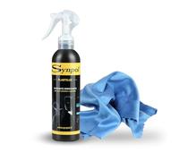 Synpol - Kit Detergente per Plastiche più Panno in Microfibra - per Gomme e Plastiche - Auto, Moto - Paraurti - Non Lascia Aloni - Detergente Profumato