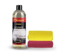 Synpol - Kit Shampoo Concentrato per Auto più 2 Panni in Microfibra - Lava, Protegge e Asciuga Rapidamente - Effetto Brillantezza - per Carrozzeria