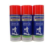 SYNT 34 Grand Spray 1.200 ml. Lubrificante multi-componente per tapis roulant in 3 bombolette di 400 ml, prodotto da FULLGYM specialista in lubrificanti per attrezzi sportivi dal 1934.