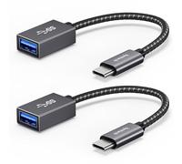Syntech Adattatore USB-C a USB, Confezione da 2 Adattatori USB-C a USB 3.0, 10Gbps Type-C, Adattatore USB Thunderbolt 3 a USB OTG, Compatibile con iPhone 17/16/15, iPad, MacBook Pro/Air/Neo, Grigio
