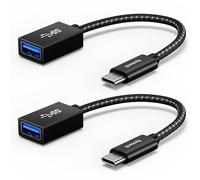 Syntech Adattatore USB-C a USB, Confezione da 2 Adattatori USB-C a USB 3.0, 10Gbps Type-C, Adattatore USB Thunderbolt 3 a USB Cavo OTG, Compatibile con iPhone 17/16/15, iPad, MacBook Pro/Air/Neo, Nero