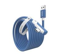 Syntech Cavo Link 5 m compatibile con Meta Oculus Quest 3/Quest2/1/Quest Pro e Pico 4/PC Steam VR, trasferimento dati PC ad alta velocità, cavo USB 3.0 a USB C per cuffie VR e PC da gioco, blu