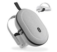 Syntech Custodia Rigida Compatibile Con Oculus/Meta Quest 3/2 Accessori la Cuffie VR Con Controller Touch E Altri Piccolo Accessori, Design portatile per i viaggi, Grigio (cinturino Elite non adatto)