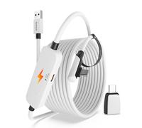 Syntech VR Cavo Link con Ricarica 5M Compatibile con Meta Quest 3S/Quest 3/Oculus Quest2 Accessori, Cavo Link USB 3.0 con Porta di Ricarica Extra, per PC/SteamVR e Gameplay Esteso