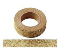Syntego 2 Rotoli Di Nastro Adesivo Glitterato Washi Tape Decorative Craft Autoadesivo Stick On Sticky Glitter Trim 15Mm X 5 Metri (Oro)