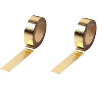 Syntego 2 Rotoli di Nastro washi Tape per bricolage, Scrapbooking, Fai da Te, Decorazioni, 15 mm x 10 m (Oro)