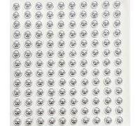 Syntego 400 perle autoadesive da 6 mm, piccole perle rotonde attaccate su perline adesive come decorazione (argento metallizzato)