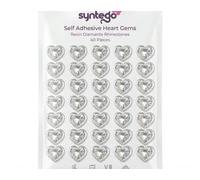 Syntego 80 gemme trasparenti a forma di cuore autoadesive in cristallo acrilico, decorazioni di circa 1,2 cm per cartoline (Beige)