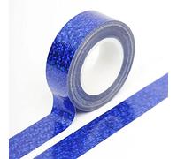 Syntego Nastro adesivo decorativo Washi con effetto olografico e glitter, 15 mm x 5 m (blu reale)