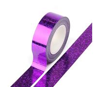 Syntego Nastro adesivo decorativo Washi con effetto olografico e glitter, 15 mm x 5 m (viola)