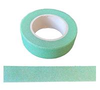 Syntego Nastro adesivo decorativo Washi con glitter, autoadesivo, per lavori artigianali, colore: verde menta iridescente