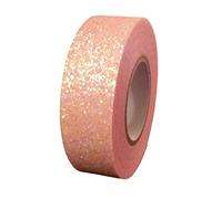 Syntego Nastro adesivo Washi con glitter, decorativo, autoadesivo, con bordo glitterato (rosa iridescente)