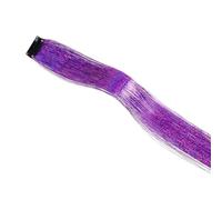 Synthetic Glitter Clip On In Hair Extensions Colored Shiny Sparkle Extension In Fake Hairpieces Fairy Tinsel Kit(Purple)