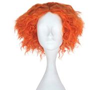Synthetic Short Kinky Curly Hair Men Boy Center Party Cosplay Costume Wig Halloween Party (Orange)