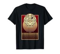 Synthwave Giapponese Daruma Doll Rising Japan Sun Maglietta