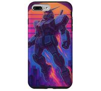 Synthwave Samurai Mecha Robot giapponese retrò Custodia per iPhone 7 Plus/8 Plus