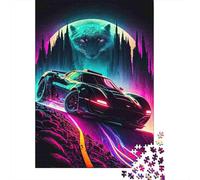 Synthwave Speed Puzzle Retro-futuristic Drive 1000 Pezzi Carta Riciclata Per Adulti E Oltre I 12 Anni Puzzle Estremamente Difficile E Stimolante 70x50cm/1000pcs
