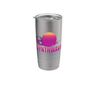 Synthwave Sunset Grid Vaporwave Bicchiere termico in acciaio inox doppia parete