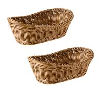 SYNYEY 2 Cestini Ovali in Vimini Intrecciato, Cestino per Pane, 28 cm, Multiuso, Marrone