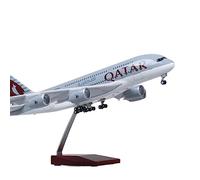 SYOEUR 1 160 50.5 CENTIMETRI Per A380 QATAR Compagnia Aerea Aereo Airbus Modello W Luce E Ruota Diecast In Resina Playkit