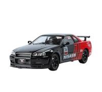 SYOEUR 1:24 Per GTR R34 Speed and Furious Super Racing In Lega Pressofusa Modello Di Auto Con Suono E Luce Set Giochi Modello Auto per Hobby(Black With Box)