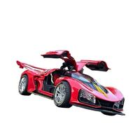 SYOEUR 1:24 Per HONGQI HQ-S9 Modello Di Auto In Lega Pressofuso Veicolo In Metallo Versione Spray Suono Luce Giocattoli Da Collezione Set Giochi Modello Auto per Hobby(Rosso)