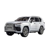 SYOEUR 1:24 Per LEXUS LX600 Grande SUV Fuoristrada In Lega Pressofusa Modello Di Auto Suono E Luce Decorazione Da Tavolo Per Interni Ornamenti Set Giochi Modello Auto per Hobby(Argento)