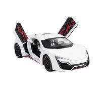 SYOEUR 1/24 Per Lykan Hyper Sports Car Alloy Pull Back Model Sound And Light Giocattolo Colleziona Hobby Ornamenti Set Giochi Modello Auto per Hobby(White)