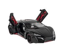 SYOEUR 1/24 Per Lykan Hyper Sports Car Alloy Pull Back Model Sound And Light Giocattolo Colleziona Hobby Ornamenti Set Giochi Modello Auto per Hobby(Nero)