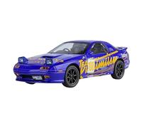 SYOEUR 1:24 Per Mazda RX7-FC Track Version Super Racing Modello In Lega Ad Alta Precisione Suono Luce Tirare Indietro Ruote Giocattolo Set Giochi Modello Auto per Hobby(Blu)