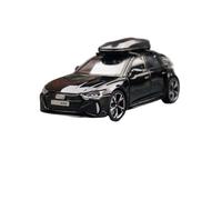 SYOEUR 1/32 Per Audi RS6 In Miniatura Modello Di Auto Giocattolo Pressofuso Con Suono E Luce, Porte Apribili, Collezione Educativa Set Giochi Modello Auto per Hobby(Nero)