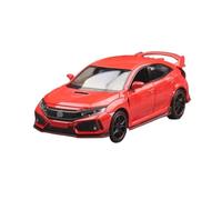 SYOEUR 1/32 Per Honda Civic Type R Toy Car Diecast Miniature Model Con Pull Back E Porte Apribili Sound Light Set Giochi Modello Auto per Hobby(Rosso)