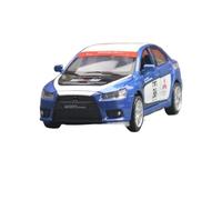 SYOEUR 1/32 Per Mitsubishi Lancer Evolution Modello Di Auto Giocattolo Da Corsa Collezione Pressofusa In Metallo Suono Luce Pull Back Set Giochi Modello Auto per Hobby(Blu)