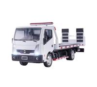 SYOEUR 1/32 Per Nissan Cabstar Trailer Platform Truck Toy Car Model Collection Con Pull Back E Sound & Light Set Giochi Modello Auto per Hobby(White)